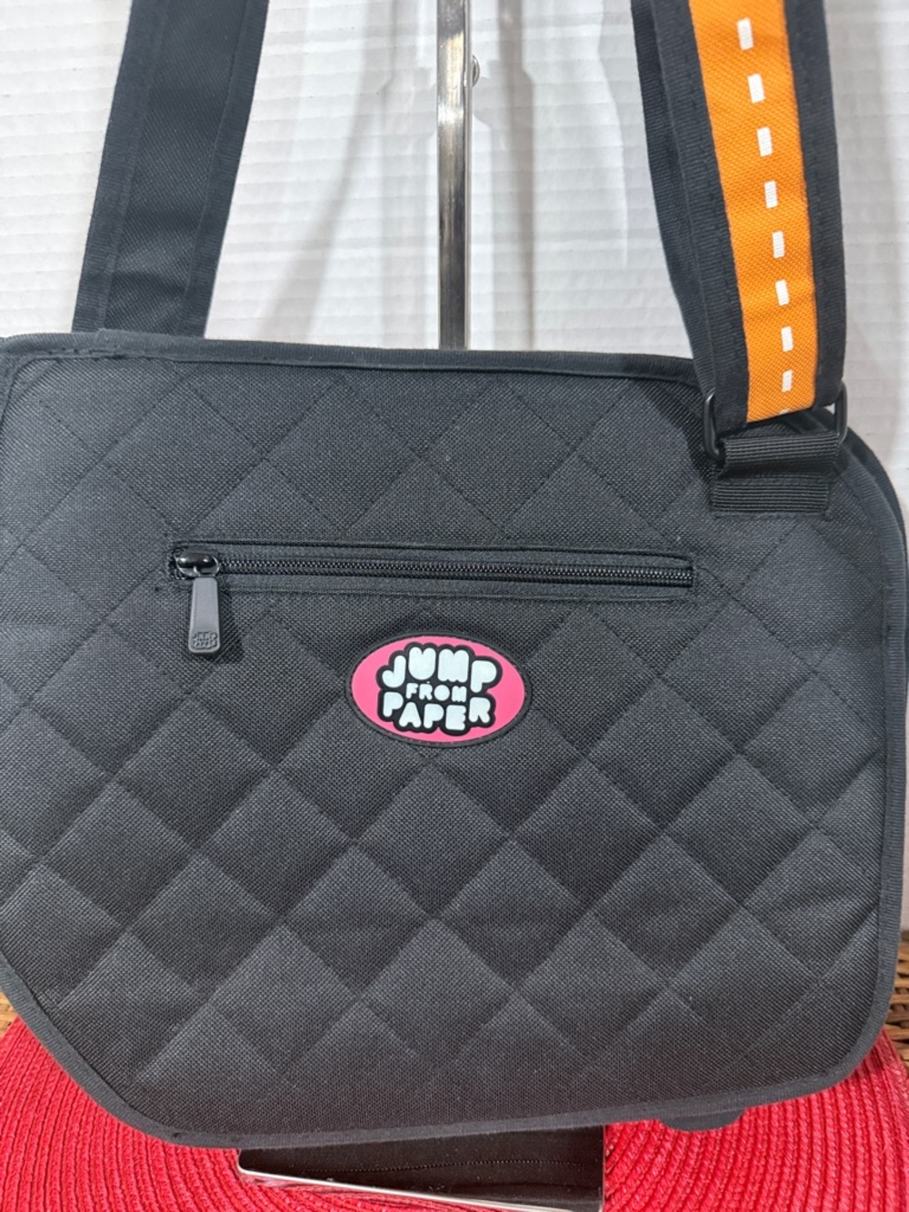 Jump from Paper Cheese Orange 2D Style Flat Crossbody Camera Bag - Picture 5 of 10